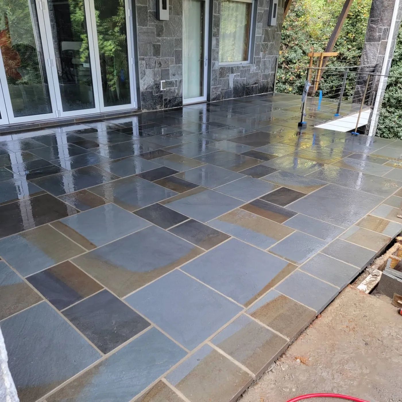 flagstone covered patio. 